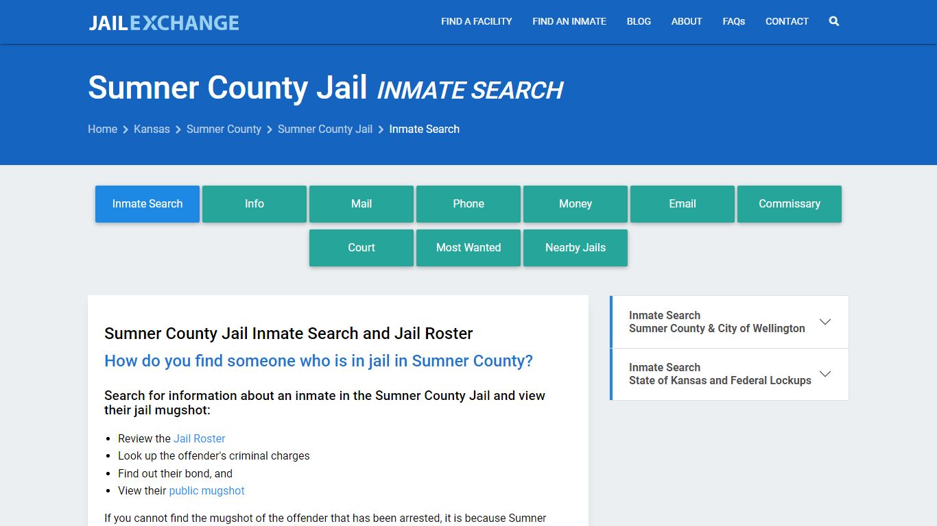 Inmate Search: Roster & Mugshots - Sumner County Jail, KS